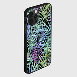 Чехол для iPhone 12 Pro Max Разноцветные Листья Пальм В Ночных Джунглях, цвет: 3D-черный — фото 2