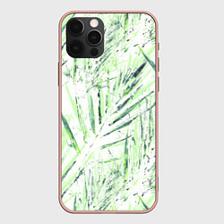 Чехол для iPhone 12 Pro Max Листья Пальмы Нарисованные Маслом, цвет: 3D-светло-розовый