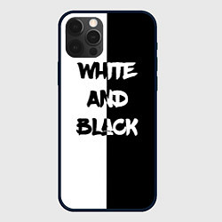 Чехол iPhone 12 Pro Max White and Black Белое и Чёрное