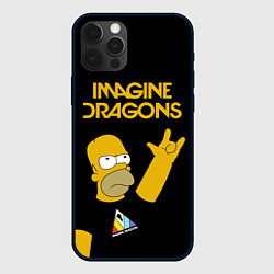 Чехол iPhone 12 Pro Max Imagine Dragons Гомер Симпсон Рокер