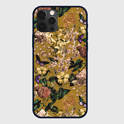 Чехол для iPhone 12 Pro Max Цветы Астры и Гибискусы, цвет: 3D-черный