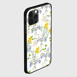 Чехол для iPhone 12 Pro Max Цветы Барвинок и Рудбекия, цвет: 3D-черный — фото 2