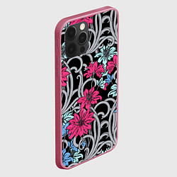 Чехол для iPhone 12 Pro Max Цветочный летний паттерн Fashion trend, цвет: 3D-малиновый — фото 2