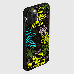 Чехол для iPhone 12 Pro Max MULTICOLORED TRANSPARENT FLOWERS, цвет: 3D-черный — фото 2