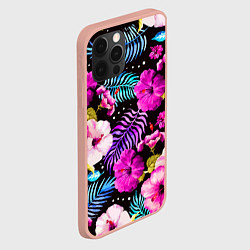 Чехол для iPhone 12 Pro Max Floral pattern Summer night Fashion trend, цвет: 3D-светло-розовый — фото 2