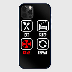 Чехол для iPhone 12 Pro Max Eat, Sleep, Resident Evil, Repeat, цвет: 3D-черный