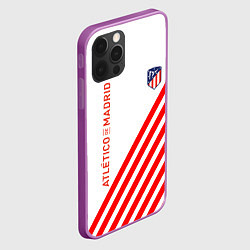 Чехол для iPhone 12 Pro Max Atletico madrid красные полосы, цвет: 3D-сиреневый — фото 2