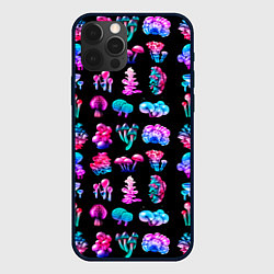 Чехол для iPhone 12 Pro Max NEON MUSHROOMS, цвет: 3D-черный