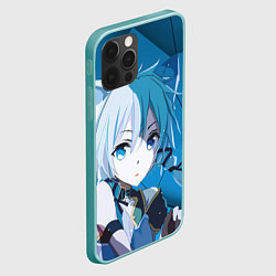 Чехол для iPhone 12 Pro Max Catgirl с синими ушками, цвет: 3D-мятный — фото 2