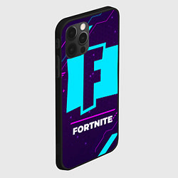 Чехол для iPhone 12 Pro Max Символ Fortnite в неоновых цветах на темном фоне, цвет: 3D-черный — фото 2