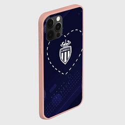 Чехол для iPhone 12 Pro Max Лого Monaco в сердечке на фоне мячей, цвет: 3D-светло-розовый — фото 2