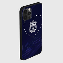 Чехол для iPhone 12 Pro Max Лого Liverpool в сердечке на фоне мячей, цвет: 3D-черный — фото 2