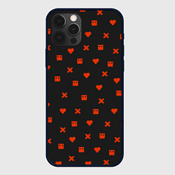 Чехол для iPhone 12 Pro Max Love Death and Robots red pattern, цвет: 3D-черный