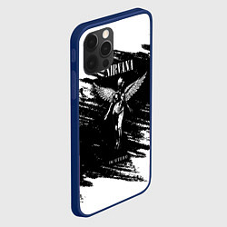 Чехол для iPhone 12 Pro Max NIRVANA in utero НИРВАНА брызги краски, цвет: 3D-тёмно-синий — фото 2