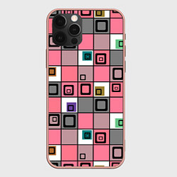 Чехол iPhone 12 Pro Max Розовый геометрический узор Geometric shapes