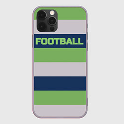 Чехол iPhone 12 Pro Max Цветные полосы текст футбол Text football colored