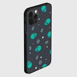 Чехол для iPhone 12 Pro Max Aliens pattern, цвет: 3D-черный — фото 2