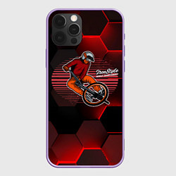 Чехол для iPhone 12 Pro Max Велосипедист - экстрим, цвет: 3D-сиреневый