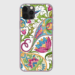 Чехол для iPhone 12 Pro Max Fashionable floral Oriental pattern Summer 2025, цвет: 3D-серый