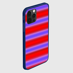 Чехол для iPhone 12 Pro Max Striped pattern мягкие размытые полосы красные фио, цвет: 3D-тёмно-синий — фото 2