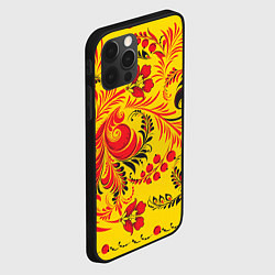 Чехол для iPhone 12 Pro Max Хохломская Роспись Цветы, цвет: 3D-черный — фото 2