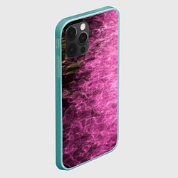 Чехол для iPhone 12 Pro Max Неоновые волны на воде - Розовый, цвет: 3D-мятный — фото 2