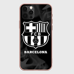 Чехол для iPhone 12 Pro Max Barcelona Sport на темном фоне, цвет: 3D-светло-розовый