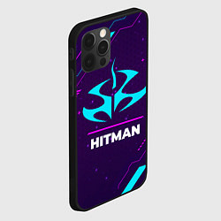 Чехол для iPhone 12 Pro Max Символ Hitman в неоновых цветах на темном фоне, цвет: 3D-черный — фото 2