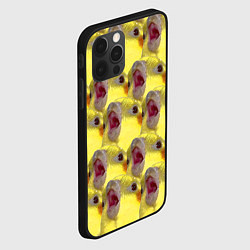 Чехол для iPhone 12 Pro Max Попугай Корелла Орёт Мем, цвет: 3D-черный — фото 2
