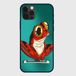 Чехол для iPhone 12 Pro Max Странная красная лягушка, цвет: 3D-черный
