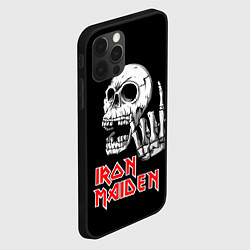 Чехол для iPhone 12 Pro Max Iron Maiden Череп, цвет: 3D-черный — фото 2