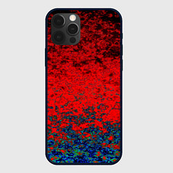 Чехол iPhone 12 Pro Max Абстрактный узор мраморный красно-синий