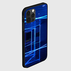 Чехол для iPhone 12 Pro Max Неоновый абстрактный коридор - Синий, цвет: 3D-черный — фото 2