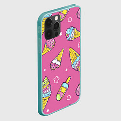 Чехол для iPhone 12 Pro Max Разноцветное Мороженое Со Звёздочками, цвет: 3D-мятный — фото 2