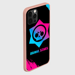 Чехол для iPhone 12 Pro Max Brawl Stars Neon Gradient, цвет: 3D-светло-розовый — фото 2