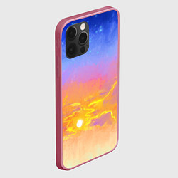 Чехол для iPhone 12 Pro Max Закатное небо и звезды, цвет: 3D-малиновый — фото 2