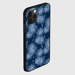 Чехол для iPhone 12 Pro Max Темно-синий цветочный узор pattern, цвет: 3D-черный — фото 2