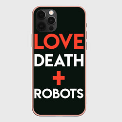 Чехол для iPhone 12 Pro Max Полюби Робота, цвет: 3D-светло-розовый
