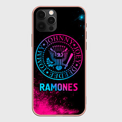 Чехол для iPhone 12 Pro Max Ramones Neon Gradient, цвет: 3D-светло-розовый