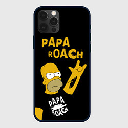 Чехол для iPhone 12 Pro Max Papa Roach, Гомер Симпсон, цвет: 3D-черный