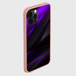 Чехол для iPhone 12 Pro Max Geometry Черный и фиолетовый, цвет: 3D-светло-розовый — фото 2