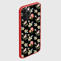 Чехол для iPhone 12 Pro Max Розы на чорном фоне roses, цвет: 3D-красный — фото 2