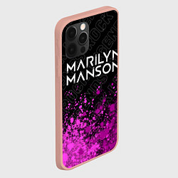 Чехол для iPhone 12 Pro Max Marilyn Manson Rock Legends, цвет: 3D-светло-розовый — фото 2