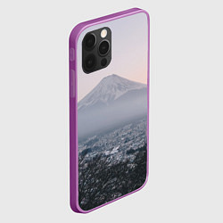 Чехол для iPhone 12 Pro Max Туманные горы и деревья утром, цвет: 3D-сиреневый — фото 2