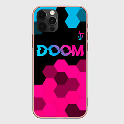 Чехол для iPhone 12 Pro Max Doom Neon Gradient, цвет: 3D-светло-розовый
