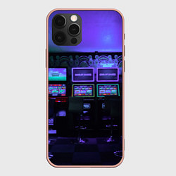 Чехол для iPhone 12 Pro Max Неоновые игровые автоматы - Фиолетoвый, цвет: 3D-светло-розовый