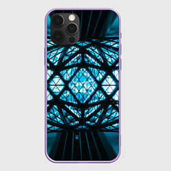 Чехол iPhone 12 Pro Max Неоновые абстрактные фигуры и фонари - Синий