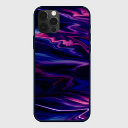 Чехол для iPhone 12 Pro Max Фиолетово-розовый абстрактный узор, цвет: 3D-черный