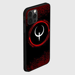 Чехол для iPhone 12 Pro Max Символ Quake и краска вокруг на темном фоне, цвет: 3D-черный — фото 2