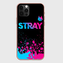 Чехол для iPhone 12 Pro Max Stray - neon gradient logo, цвет: 3D-светло-розовый